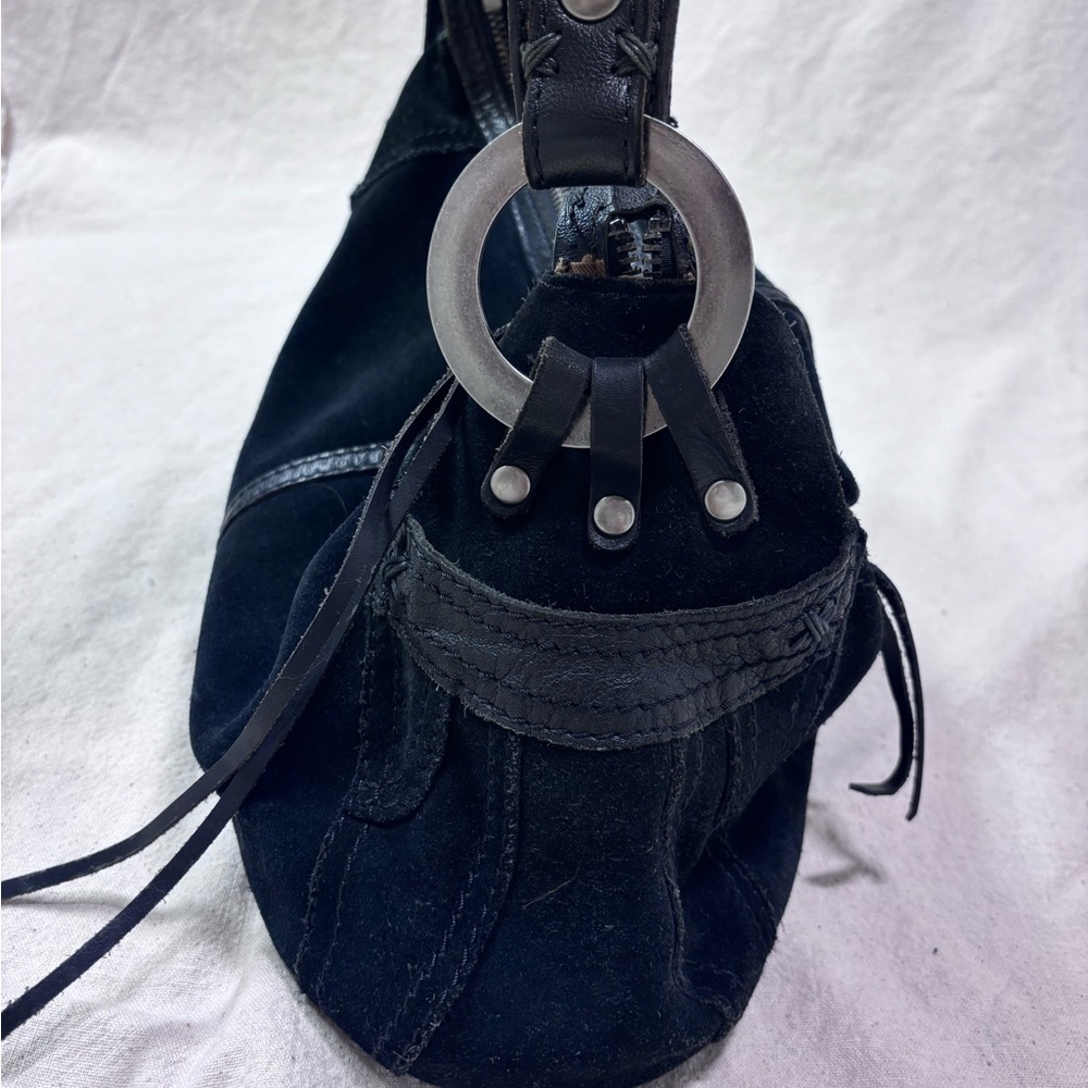 Lucky Brand Black Suede Shoulder Bag - Picture 9 of 13